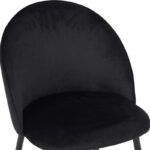 Chair Perch velvet in black with black metal legs 50x43x82cm - Слика 5