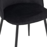 Chair Perch velvet in black with black metal legs 50x43x82cm - Слика 6