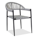 Фотелја Тијана метална црна-пе сива