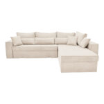 Corner reversible sofa Venzie  beige color fabric 283x214x83cm - Image 2