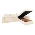 Corner reversible sofa Venzie  beige color fabric 283x214x83cm - Image 4