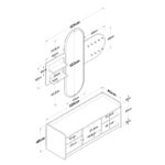 Entrance unit with mirror Arthur-Baunty white-walnut125x40x122cm - Слика 6