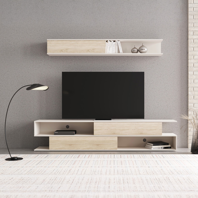 192-000045 Living room Brick set in sonoma oak-cream color 240x40x50.4cm - Image 1