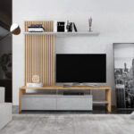 Living room Neo set in oak-grey color 190x40x200cm