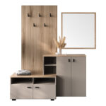 Entrance unit Ebro set in oak-cappuccino color 150.3x41.2x204.7cm - Image 2