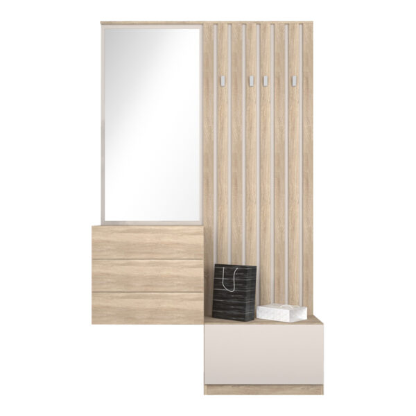 Entrance unit Halesy sonoma-cappuccino 67x35.5x179.3cm