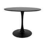 Dining table Balou-Parker set of 5 pcs black-fabric anthracite D100x73cm - Image 5