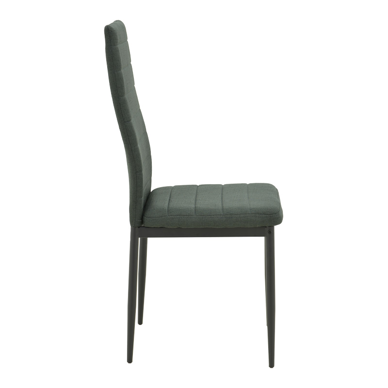 200-001409-3 Dining table Balou-Parker set of 5 pcs black-fabric anthracite D120x73cm - Image 4