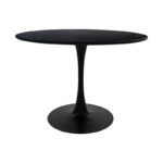 Dining table Balou-Noor set of 5 MDF black-fabric black D120x73cm - Image 5