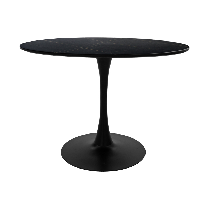 200-001425-4 Dining table Balou-Noor set of 5 MDF black-fabric black D120x73cm - Image 5