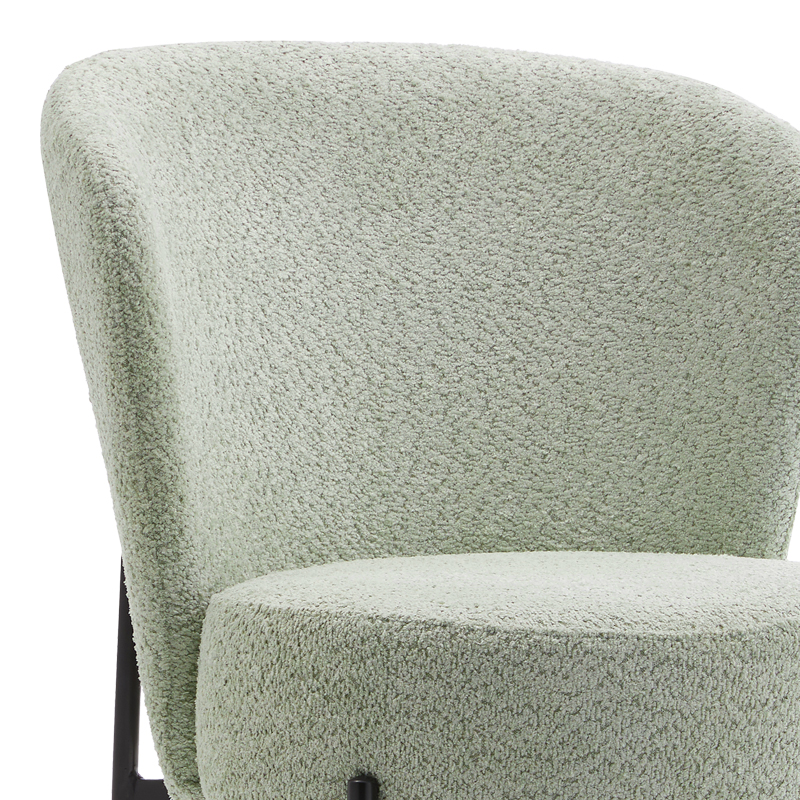 200-001435-3 Dining table Balou-Houlian set of 3 pcs MDF black-mint fabric D80x73cm - Image 4