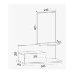 Miranda entrance furniture with mirror in white-oak shade 60x30x89.5cm - Слика 6