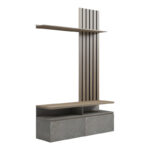 Perlento living room set in beige marble look and sonoma color 140x41x219.5cm - Слика 2