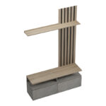 Perlento living room set in beige marble look and sonoma color 140x41x219.5cm - Слика 5