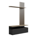 Perlento living room set in black and sonoma color 140x41x219.5cm - Image 2