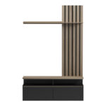 Perlento living room set in black and sonoma color 140x41x219.5cm - Image 3