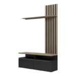 Perlento living room set in black and sonoma color 140x41x219.5cm - Image 4