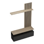 Perlento living room set in black and sonoma color 140x41x219.5cm - Image 5