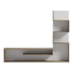 Cazenda tv unit with bookcase in sonoma and white color 160x29x126cm - Image 3