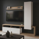 Дневна соба Леганто во сонома и бела боја 220,5x35x197,5 см