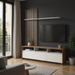 Delfina living room set in sonoma and white color 190x40x199.5cm