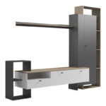 Ferefia living room set in sonoma and white and dark grey color 240x45.5x189.5cm - Image 2