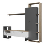 Ferefia living room set in sonoma and white and dark grey color 240x45.5x189.5cm - Image 4