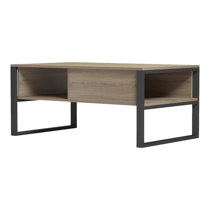 230-000107-3 Coffee table Bendon in sonoma-black color 100x60x44.5cm - Image 3