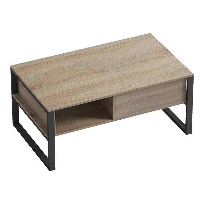 230-000107-4 Coffee table Bendon in sonoma-black color 100x60x44.5cm - Image 4