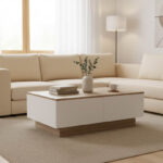 Coffee table Winey in sonoma-white color 90x60x31.5cm
