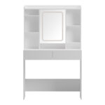 Dressing table Efilia with led in white color 90x40x145cm - Image 2