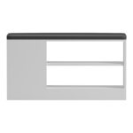 Shoe cabinet-stool Deboule for 8 shoe pairs in white-black color 90x30x46cm - Image 2