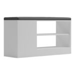 Shoe cabinet-stool Deboule for 8 shoe pairs in white-black color 90x30x46cm