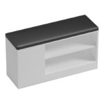 Shoe cabinet-stool Deboule for 8 shoe pairs in white-black color 90x30x46cm - Image 4