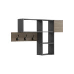 Wall shelf rack Wenia in sonoma-anthracite 99.5x15x61cm
