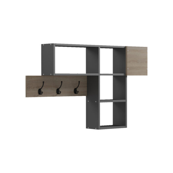 Wall shelf rack Wenia in sonoma-anthracite 99.5x15x61cm