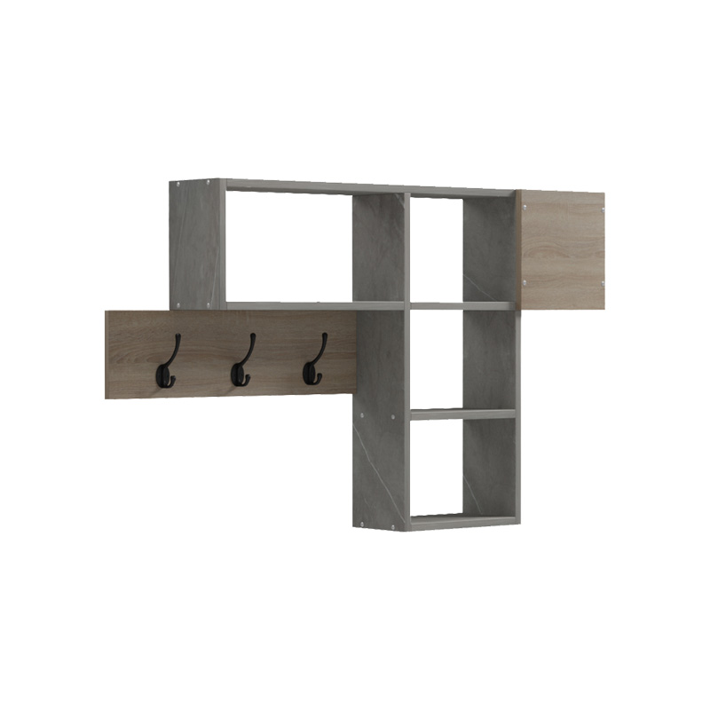 230-000121 Wall shelf rack Wenia in sonoma and beige marble look 99.5x15x61cm - Image 1