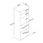 Rowan kitchen cabinet in oak-dark grey shade 60x42x182cm - Image 5