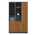 Oscar professional office cabinet in walnut-anthracite shade 120x40x200cm