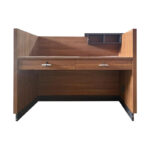 Professional reception desk Oscar in walnut-anthracite shade 140x65x110cm - Image 2