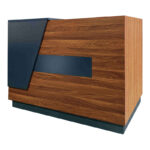 Professional reception desk Oscar in walnut-anthracite shade 140x65x110cm