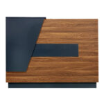 Professional reception desk Oscar in walnut-anthracite shade 140x65x110cm - Image 3