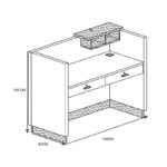 Professional reception desk Oscar in walnut-anthracite shade 140x65x110cm - Image 4