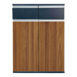 Professional office cabinets Oscar walnut-anthracite 200x40x120cm - Image 3