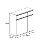 Professional office cabinets Oscar walnut-anthracite 240x40x120cm - Image 3