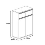 Professional office cabinets Oscar walnut-anthracite 160x40x120cm - Слика 3