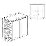 Professional office low cabinets Oscar walnut-anthracite 200x40x80cm - Image 4