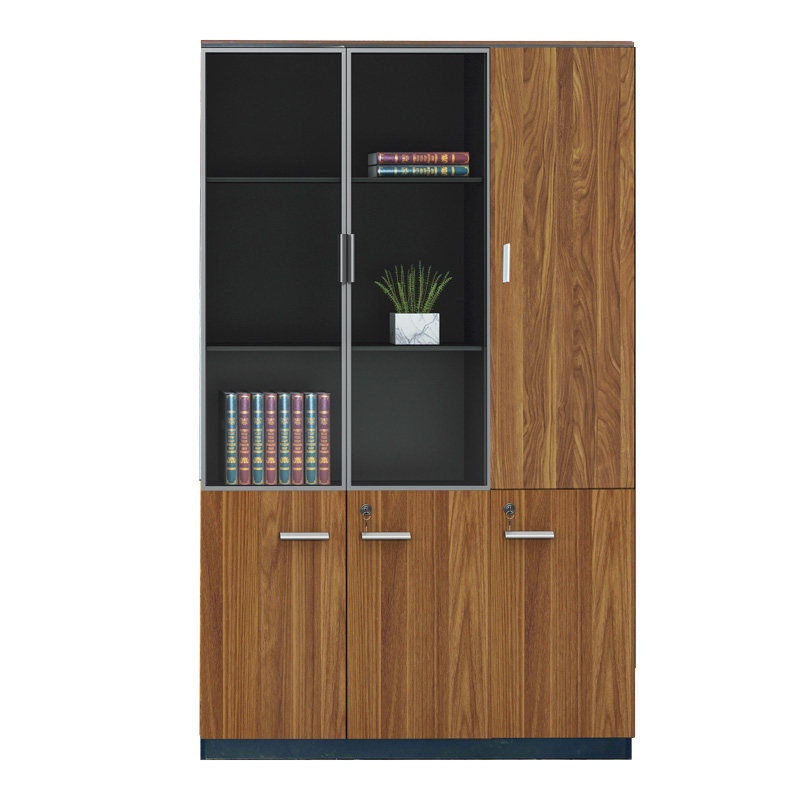 246-000041-2 Professional office cabinets Oscar walnut-anthracite 240x40x200cm - Image 3