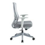 Litulo office chair mesh fabric in grey shade 51x50.5x98/106cm - Image 2