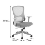 Litulo office chair mesh fabric in grey shade 51x50.5x98/106cm - Image 5